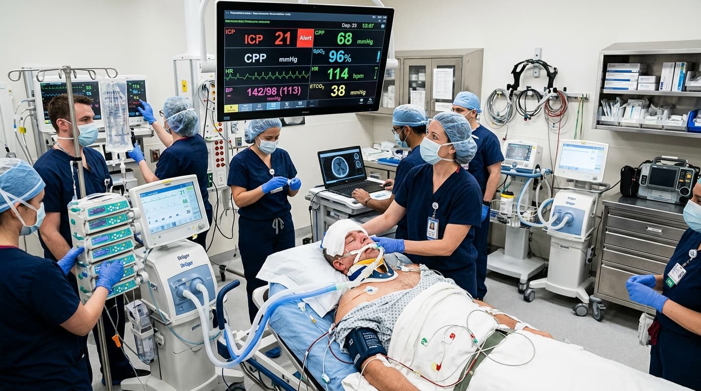 24/7 emergency neurotrauma resuscitation bay with intracranial pressure monitoring at Neuro Panacea Hospitals Malda